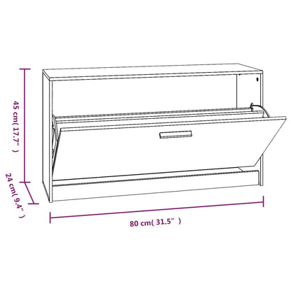 Berkfield Shoe Bench Brown Oak 80x24x45 cm Engineered Wood