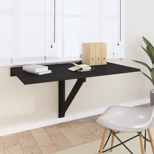 Berkfield Folding Wall Table Black 100x60x56 cm Engineered Wood