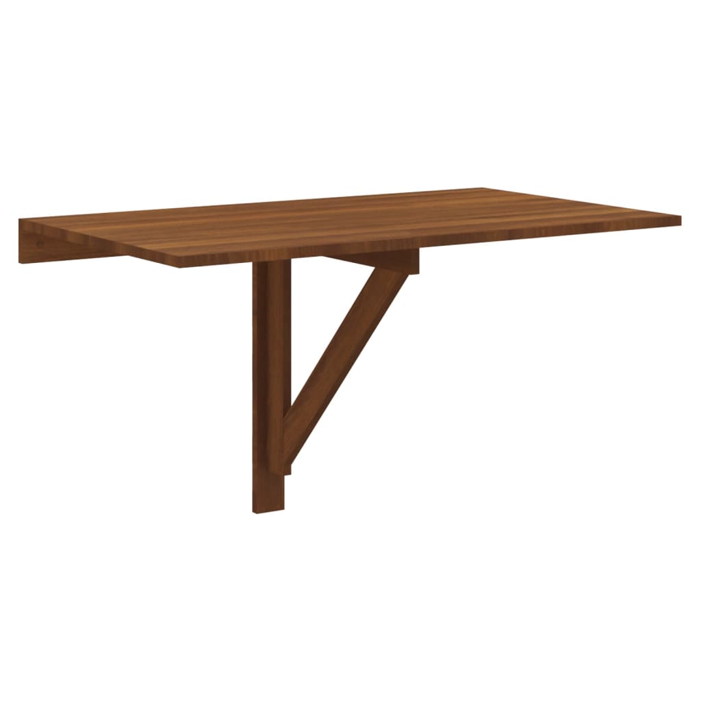 Berkfield Folding Wall Table Brown Oak 100x60x56 cm Engineered Wood