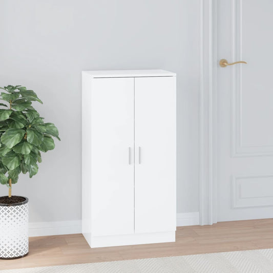 Berkfield Shoe Cabinet High Gloss White 55x35x108 cm Engineered Wood