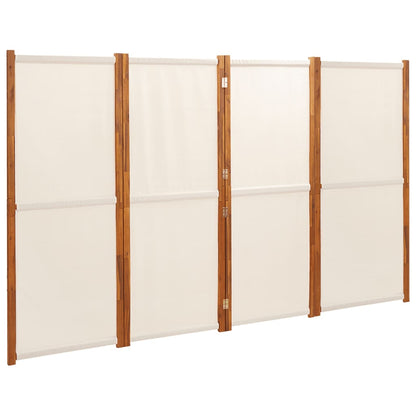 Berkfield 4-Panel Room Divider Cream White 280x180 cm