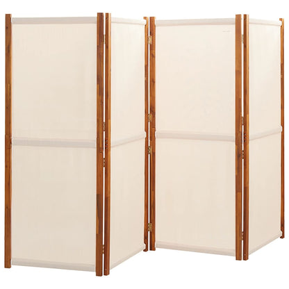 Berkfield 4-Panel Room Divider Cream White 280x180 cm