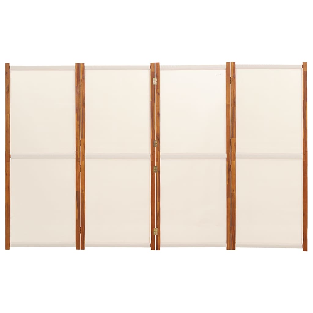 Berkfield 4-Panel Room Divider Cream White 280x180 cm