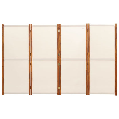 Berkfield 4-Panel Room Divider Cream White 280x180 cm