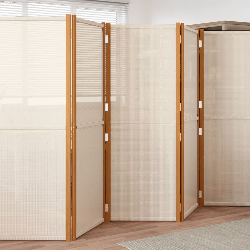 Berkfield 5-Panel Room Divider Cream White 350x180 cm