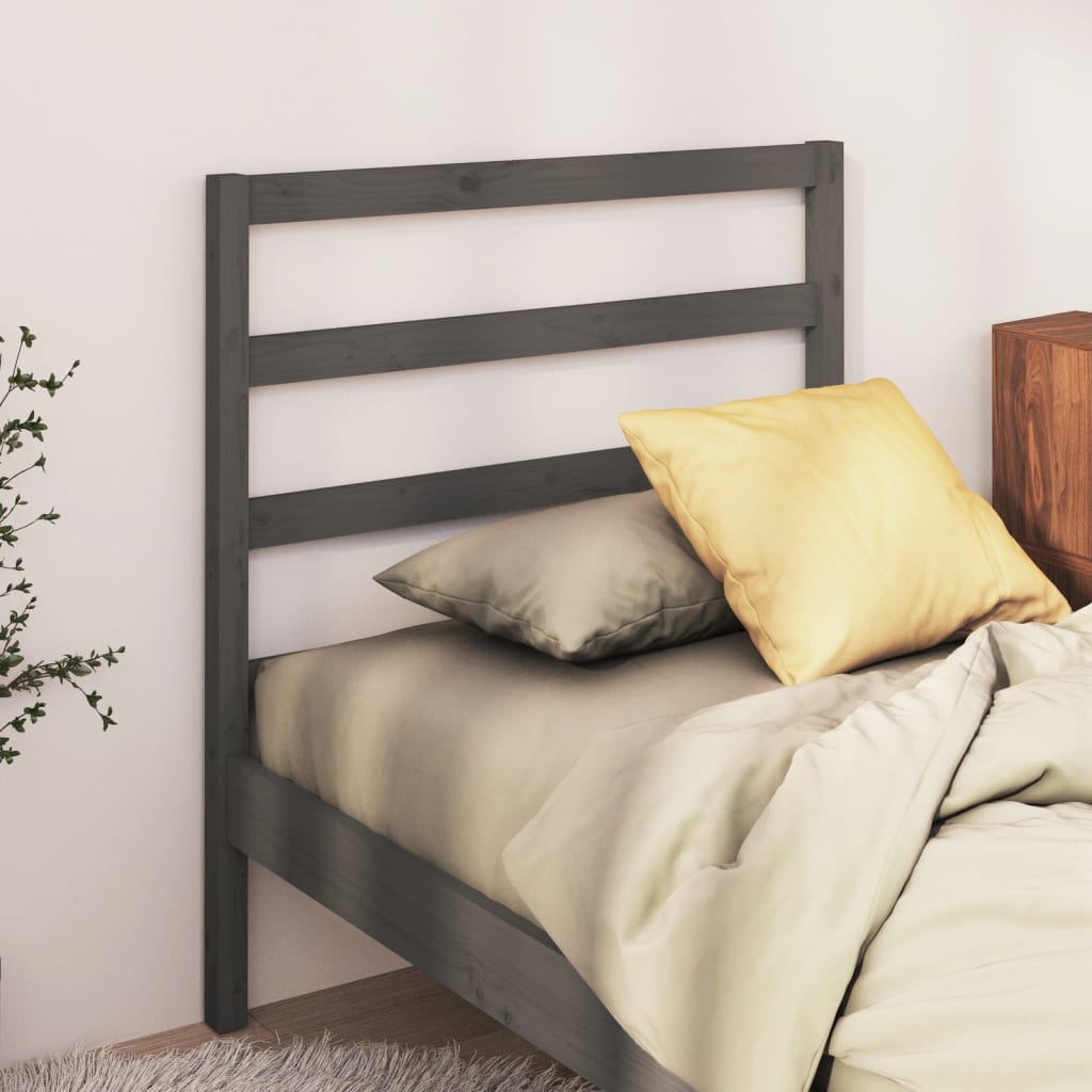Berkfield Bed Headboard Grey 81x4x100 cm Solid Wood Pine