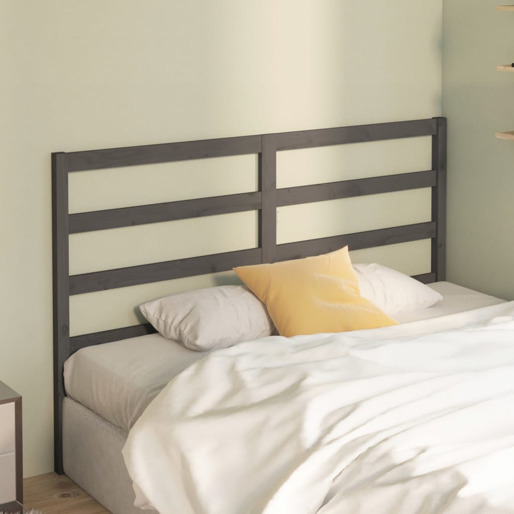 Berkfield Bed Headboard Grey 146x4x100 cm Solid Wood Pine