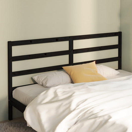 Berkfield Bed Headboard Black 186x4x100 cm Solid Wood Pine