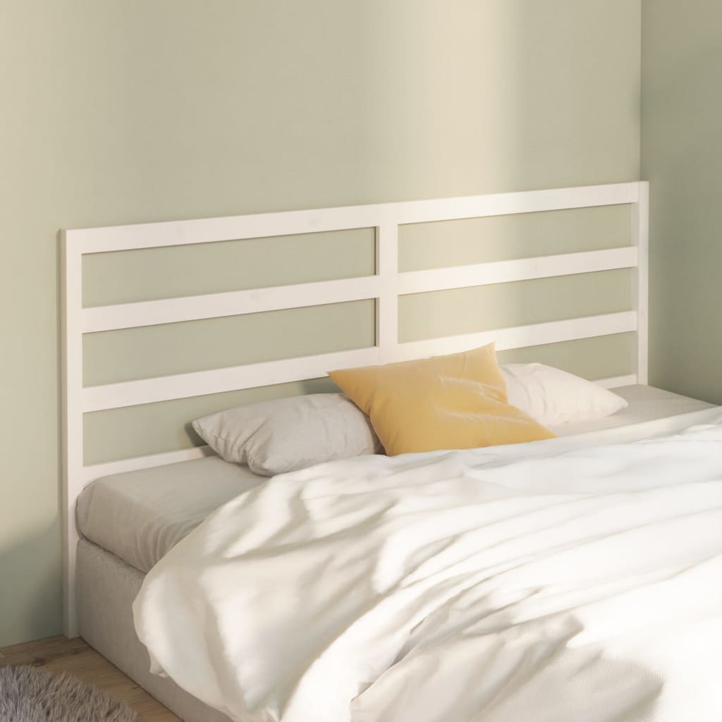 Berkfield Bed Headboard White 206x4x100 cm Solid Wood Pine
