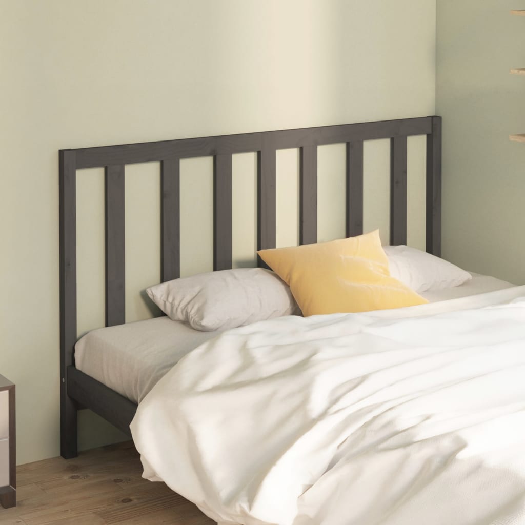 Berkfield Bed Headboard Grey 141x4x100 cm Solid Wood Pine