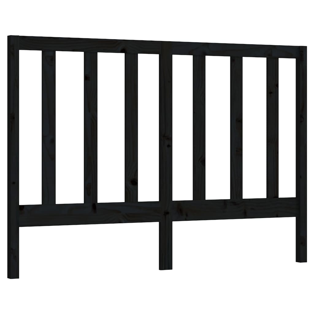 Berkfield Bed Headboard Black 146x4x100 cm Solid Wood Pine