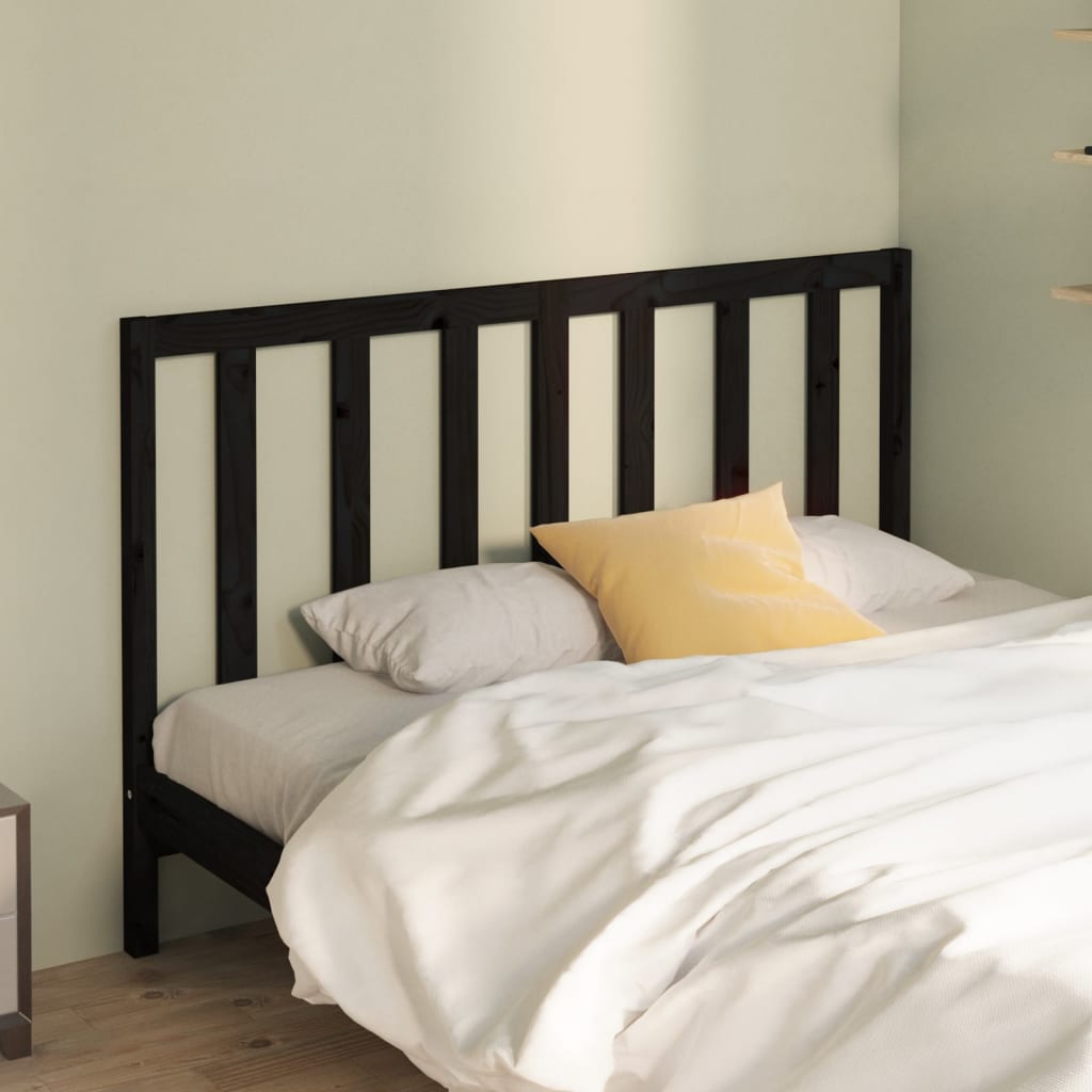 Berkfield Bed Headboard Black 156x4x100 cm Solid Wood Pine