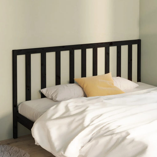 Berkfield Bed Headboard Black 206x4x100 cm Solid Wood Pine