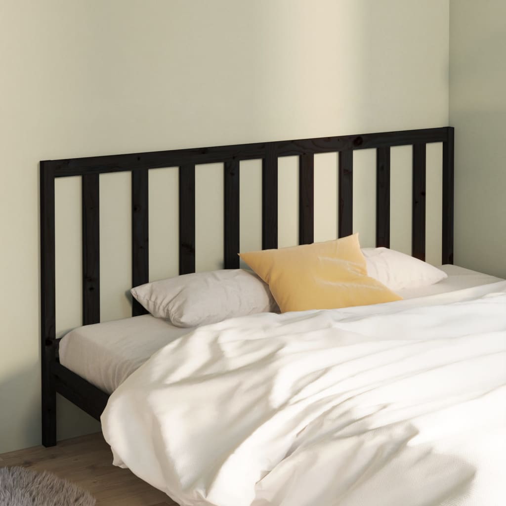 Berkfield Bed Headboard Black 186x4x100 cm Solid Wood Pine