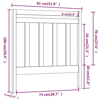 Berkfield Bed Headboard White 81x4x100 cm Solid Wood Pine