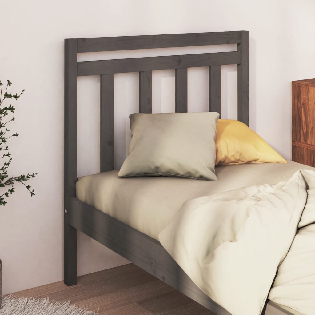 Berkfield Bed Headboard Grey 81x4x100 cm Solid Wood Pine