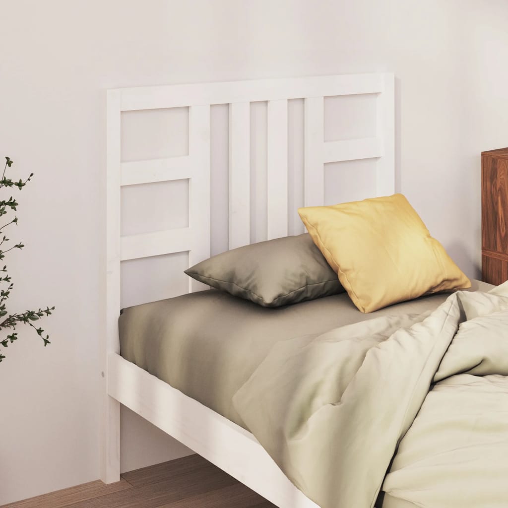 Berkfield Bed Headboard White 81x4x100 cm Solid Wood Pine