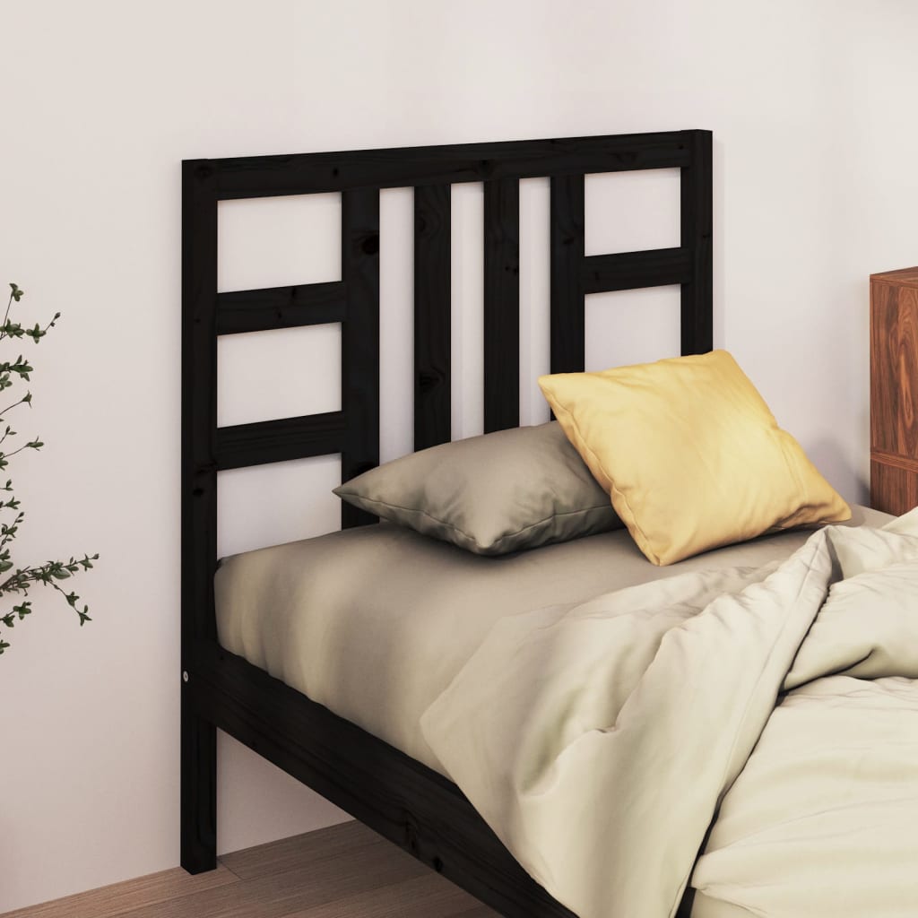Berkfield Bed Headboard Black 96x4x100 cm Solid Wood Pine