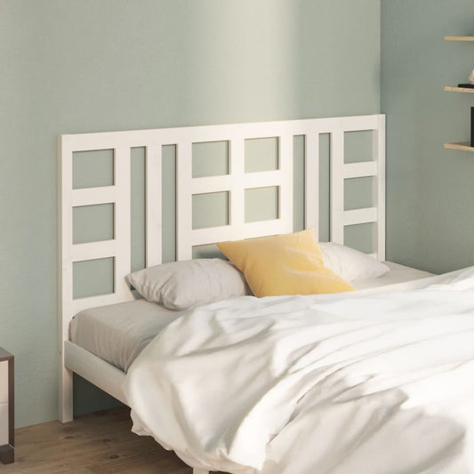 Berkfield Bed Headboard White 126x4x100 cm Solid Wood Pine