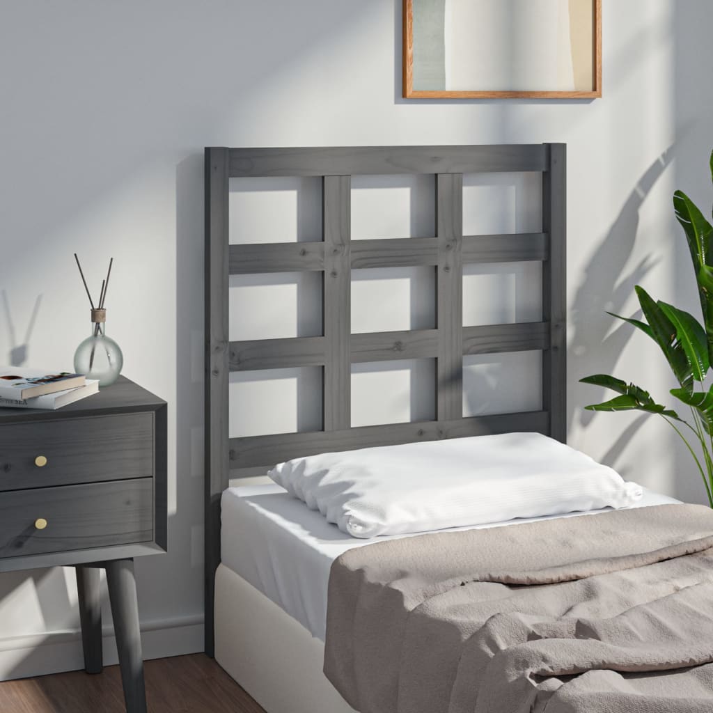Berkfield Bed Headboard Grey 80.5x4x100 cm Solid Wood Pine