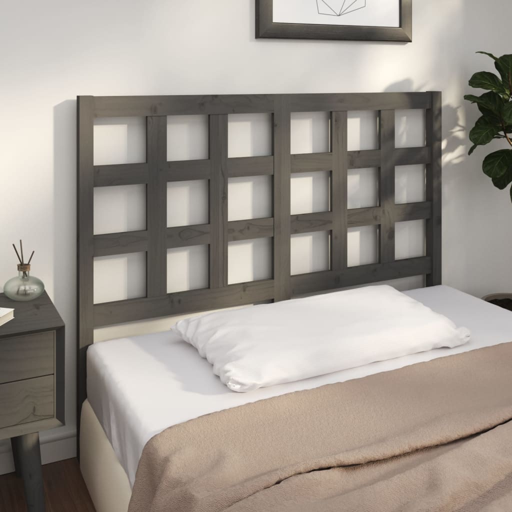 Berkfield Bed Headboard Grey 125.5x4x100 cm Solid Wood Pine