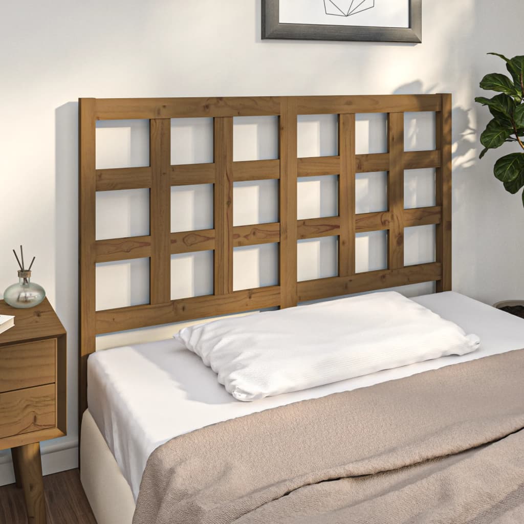 Berkfield Bed Headboard Honey Brown 125.5x4x100 cm Solid Wood Pine