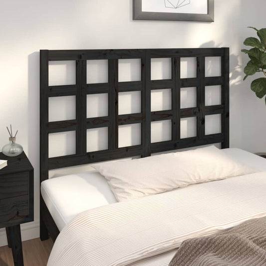 Berkfield Bed Headboard Black 140.5x4x100 cm Solid Wood Pine
