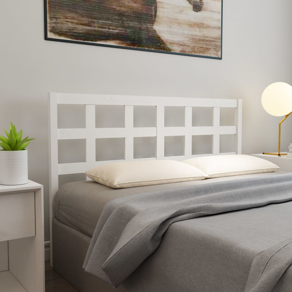 Berkfield Bed Headboard White 156x4x100 cm Solid Wood Pine