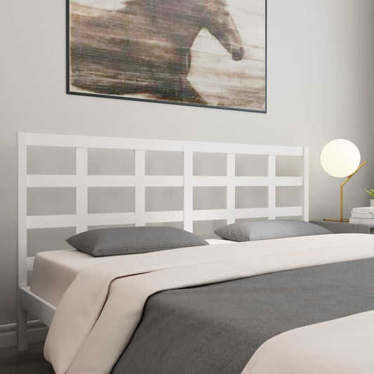 Berkfield Bed Headboard White 185.5x4x100 cm Solid Wood Pine