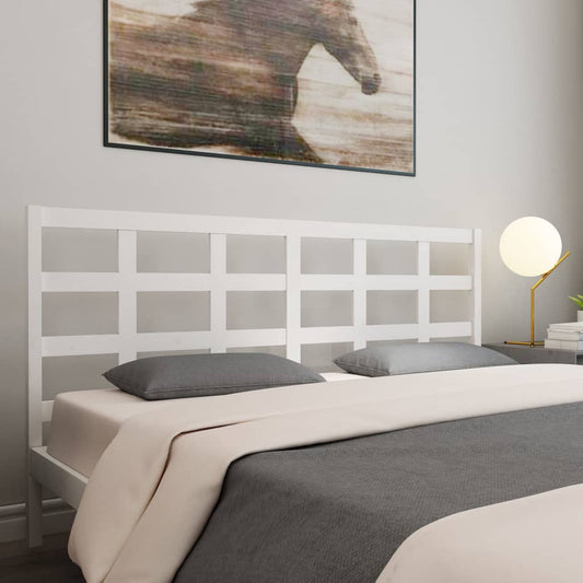 Berkfield Bed Headboard White 205.5x4x100 cm Solid Wood Pine