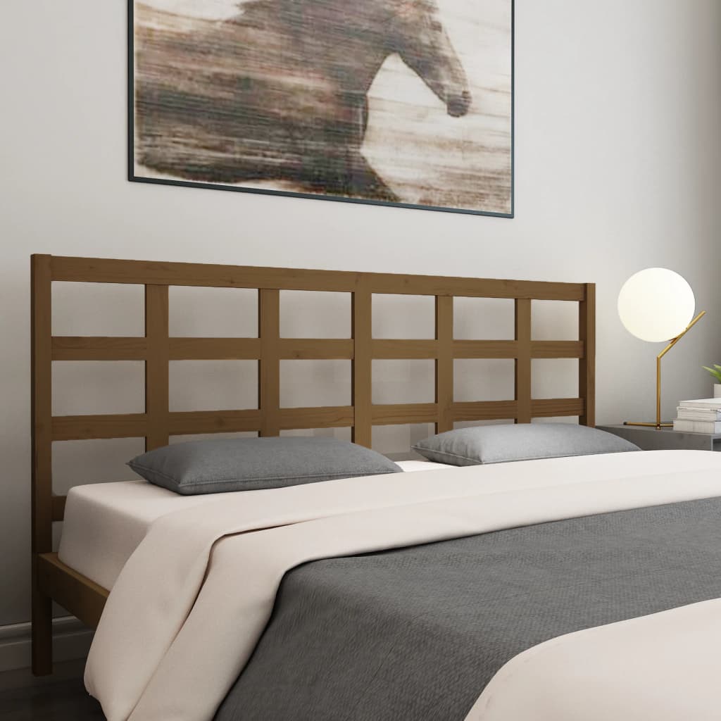Berkfield Bed Headboard Honey Brown 205.5x4x100 cm Solid Wood Pine
