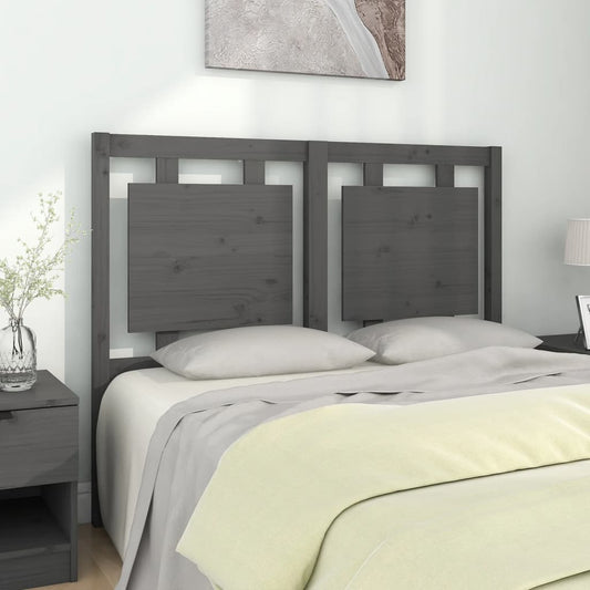 Berkfield Bed Headboard Grey 125.5x4x100 cm Solid Pine Wood