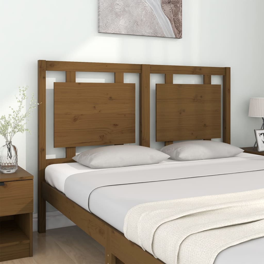 Berkfield Bed Headboard Honey Brown 140.5x4x100 cm Solid Pine Wood