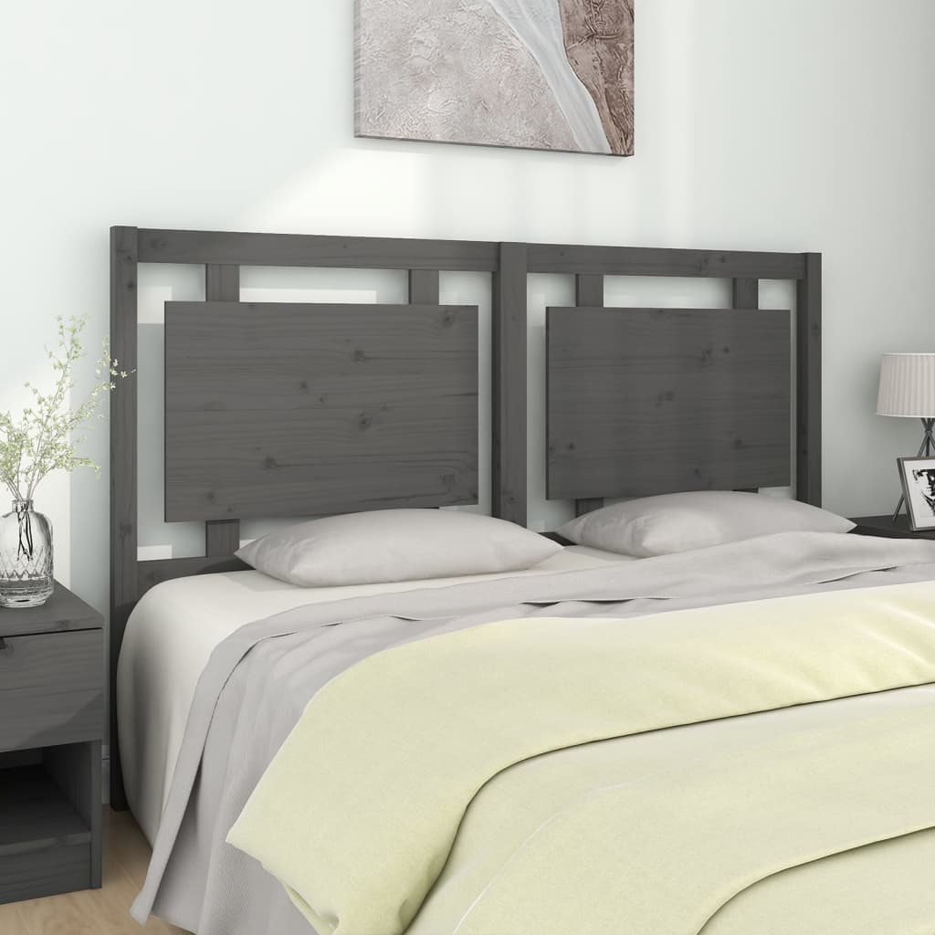 Berkfield Bed Headboard Grey 155.5x4x100 cm Solid Pine Wood