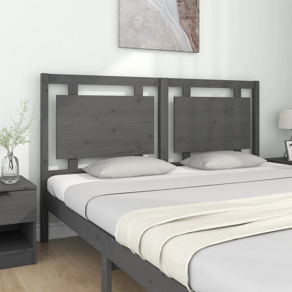 Berkfield Bed Headboard Grey 165.5x4x100 cm Solid Pine Wood
