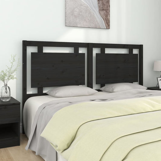 Berkfield Bed Headboard Black 165.5x4x100 cm Solid Pine Wood