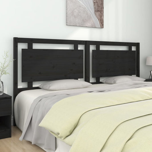 Berkfield Bed Headboard Black 205.5x4x100 cm Solid Pine Wood