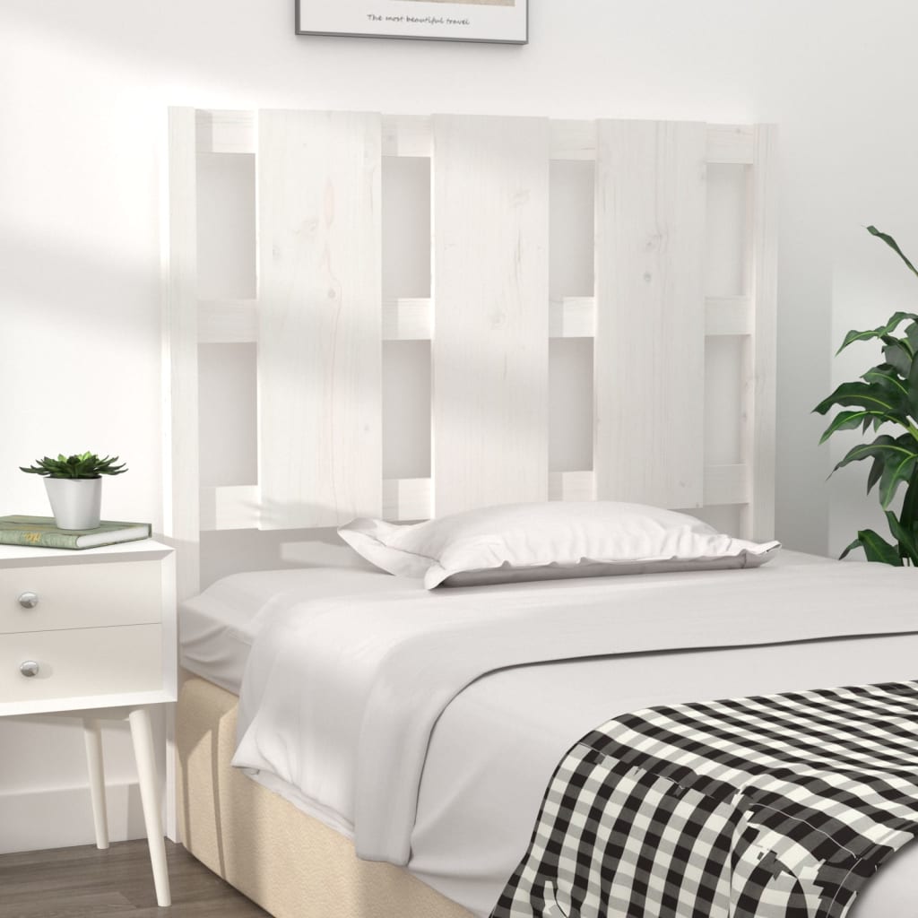 Berkfield Bed Headboard White 95.5x4x100 cm Solid Wood Pine