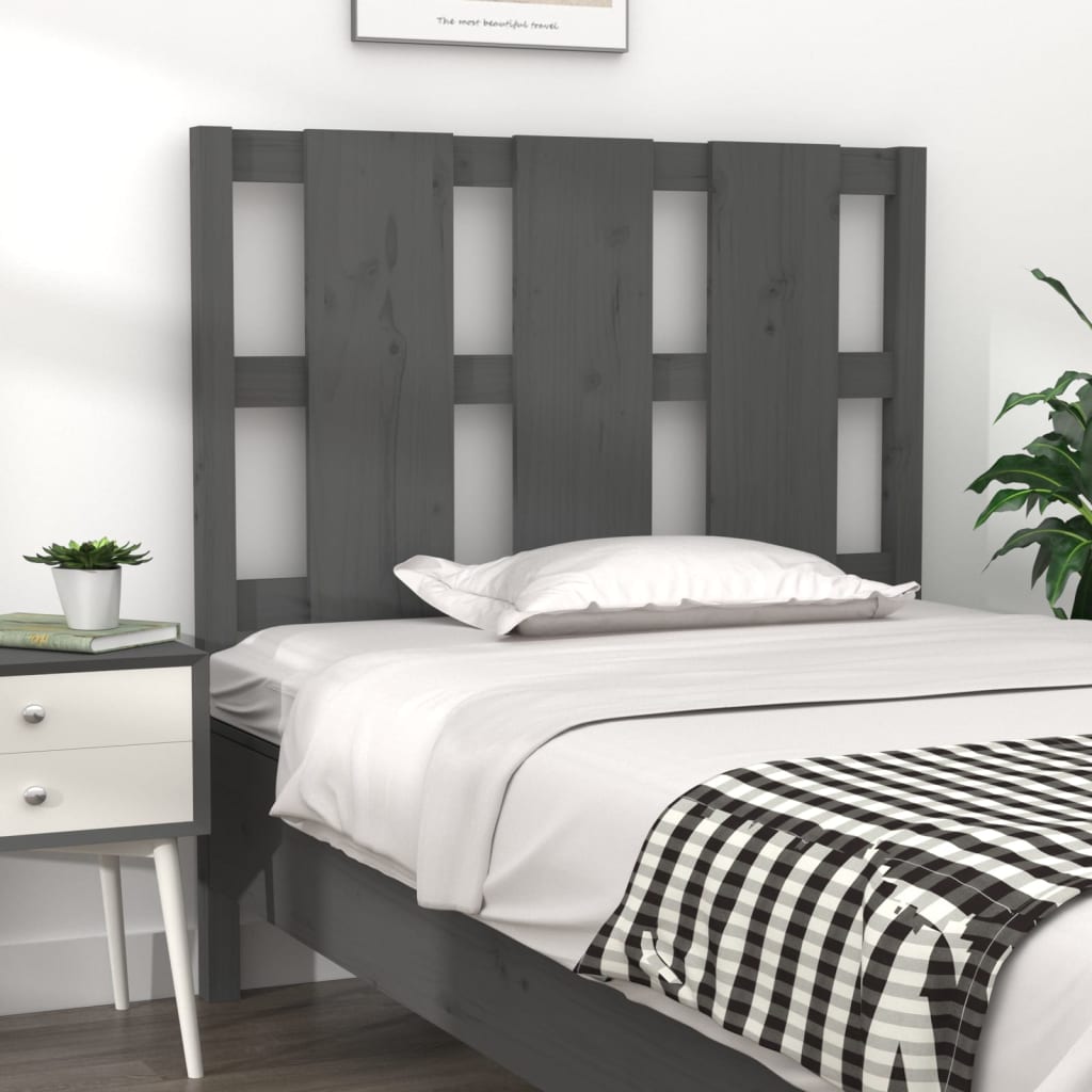 Berkfield Bed Headboard Grey 95.5x4x100 cm Solid Wood Pine
