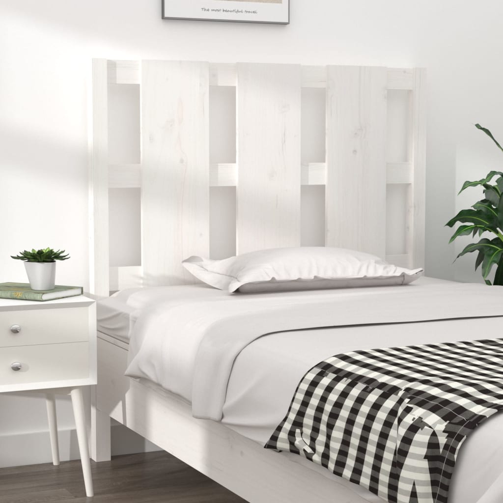 Berkfield Bed Headboard White 105.5x4x100 cm Solid Wood Pine