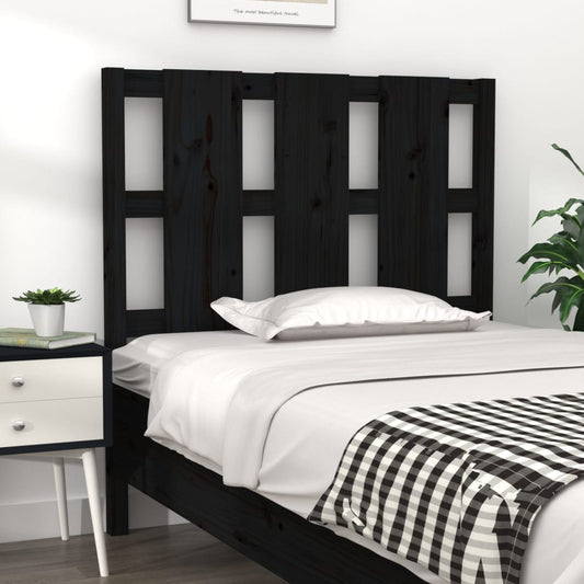 Berkfield Bed Headboard Black 105.5x4x100 cm Solid Wood Pine