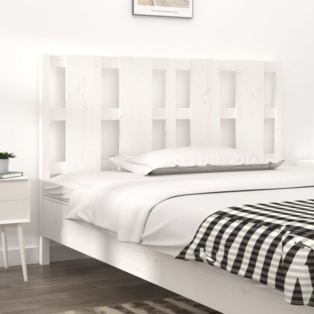 Berkfield Bed Headboard White 125.5x4x100 cm Solid Wood Pine