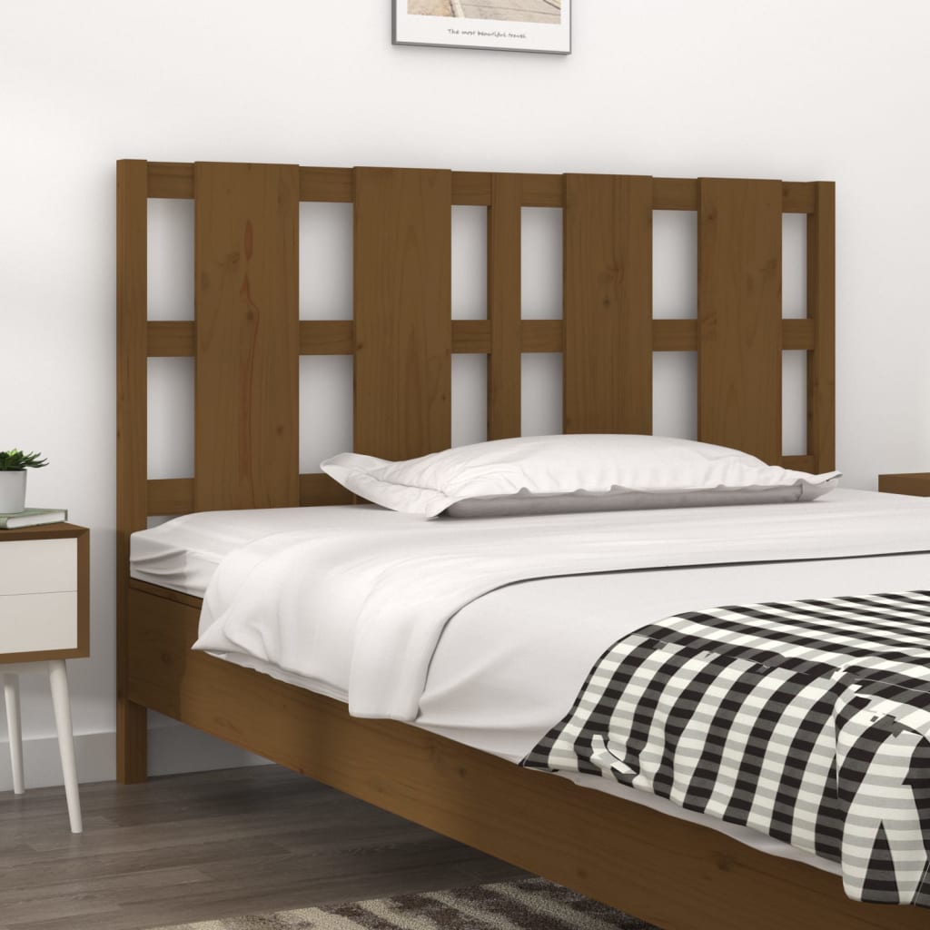 Berkfield Bed Headboard Honey Brown 145.5x4x100 cm Solid Wood Pine