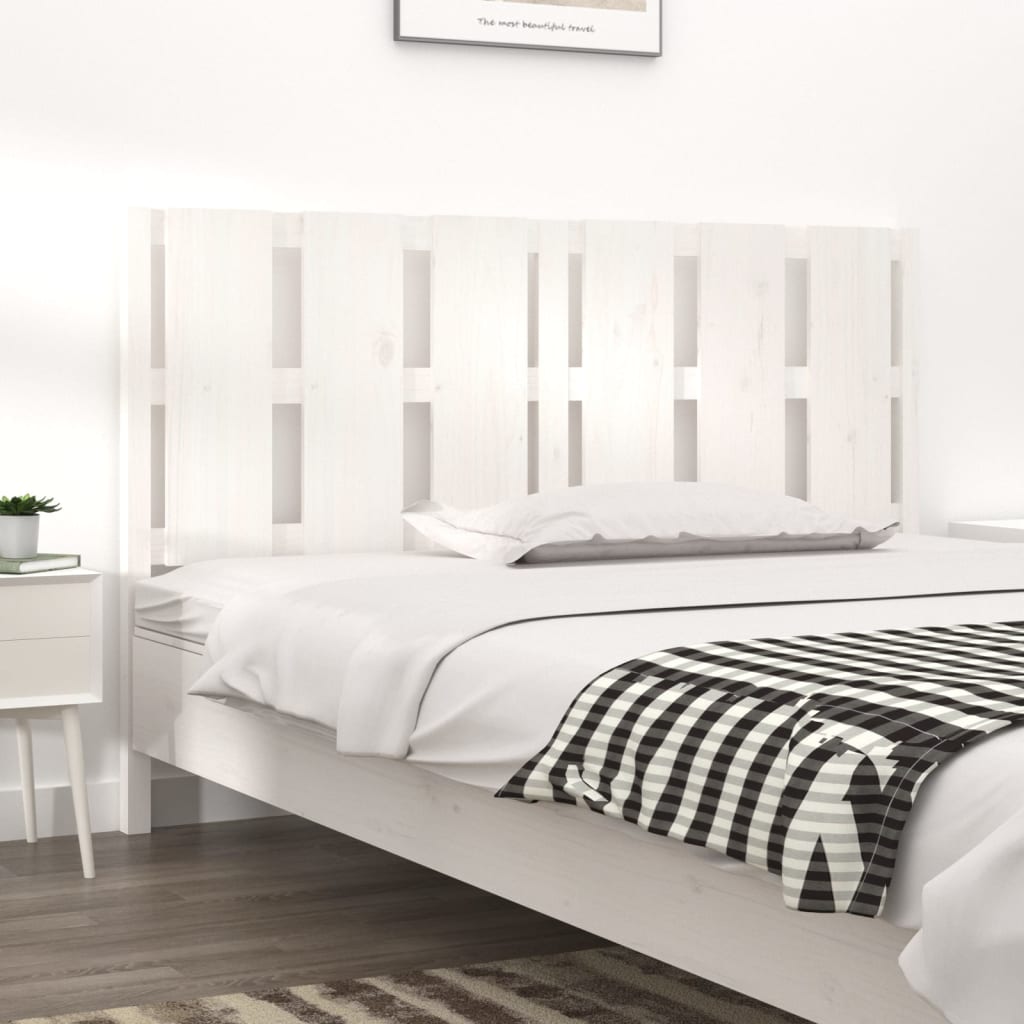 Berkfield Bed Headboard White 155.5x4x100 cm Solid Wood Pine