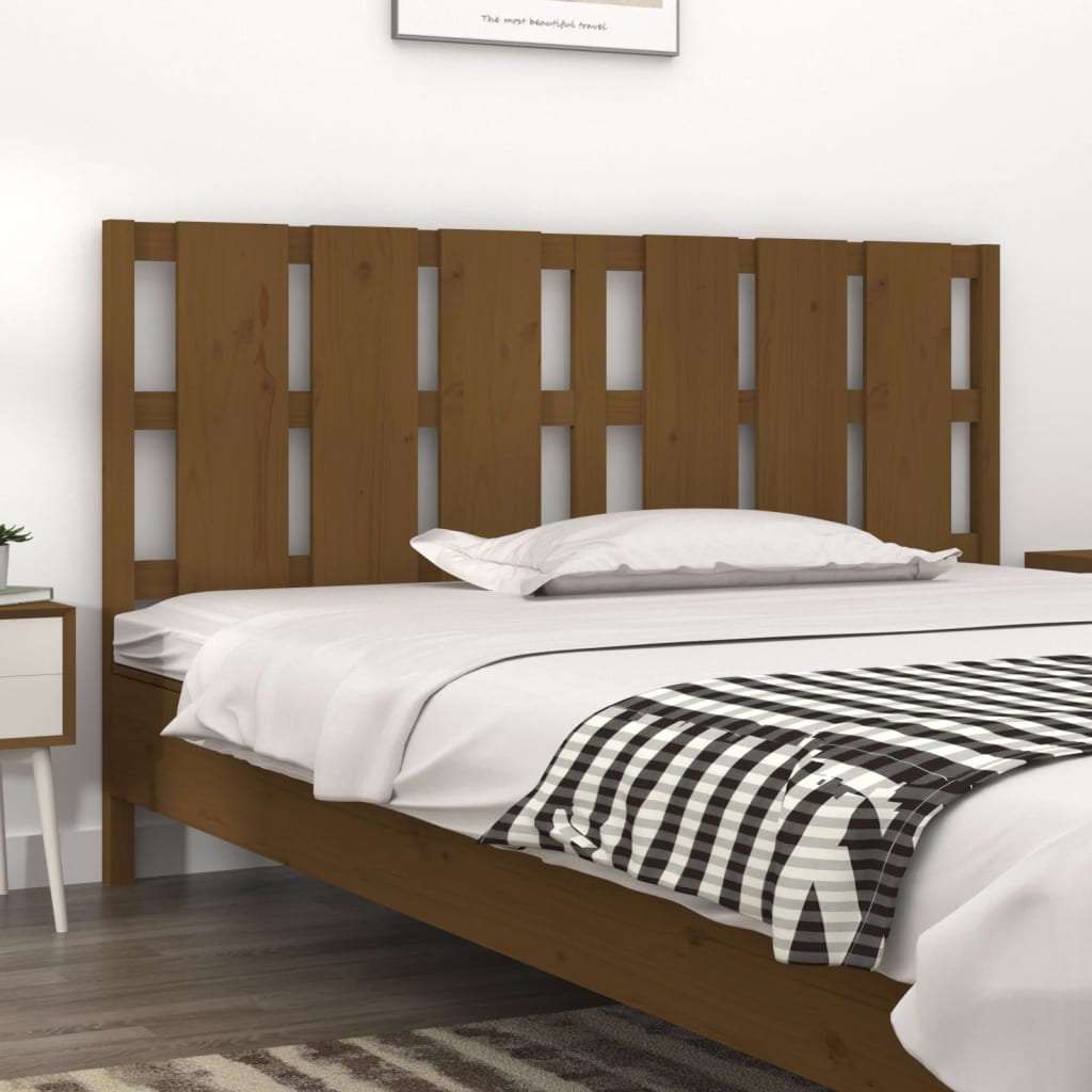 Berkfield Bed Headboard Honey Brown 185.5x4x100 cm Solid Wood Pine