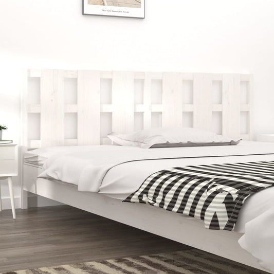 Berkfield Bed Headboard White 205.5x4x100 cm Solid Wood Pine