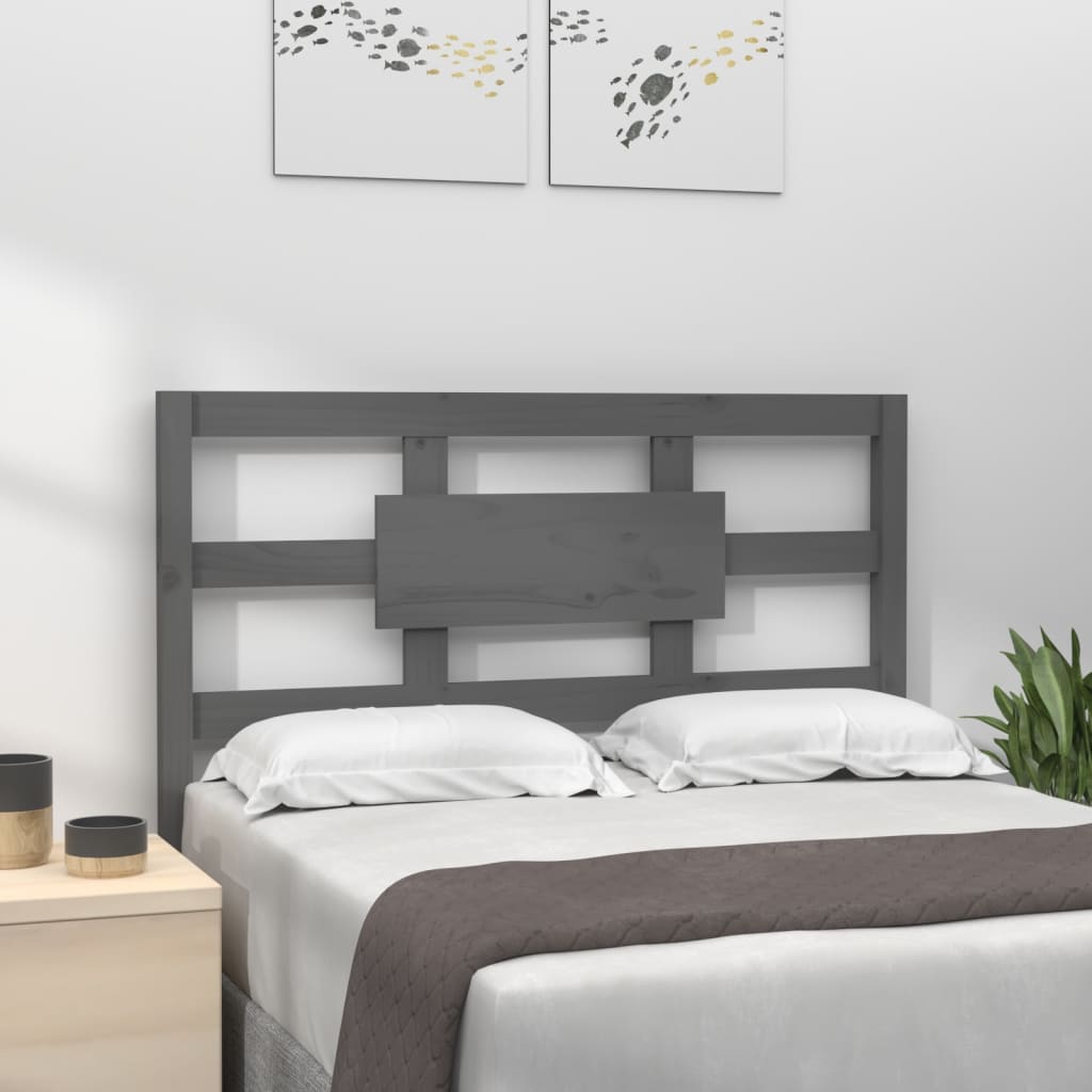Berkfield Bed Headboard Grey 95.5x4x100 cm Solid Wood Pine