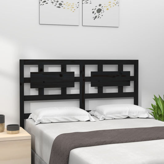 Berkfield Bed Headboard Black 125.5x4x100 cm Solid Wood Pine