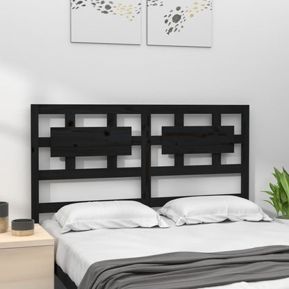 Berkfield Bed Headboard Black 165.5x4x100 cm Solid Wood Pine
