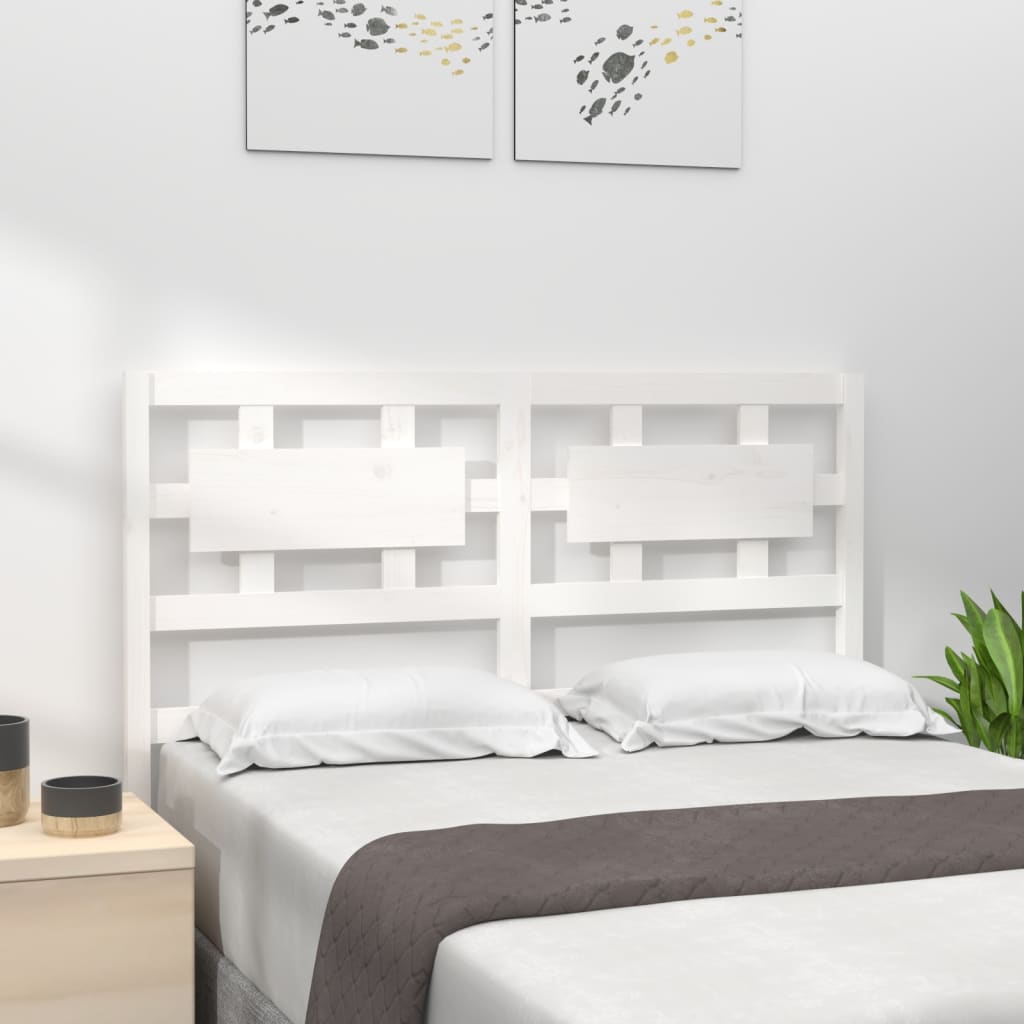 Berkfield Bed Headboard White 205.5x4x100 cm Solid Wood Pine